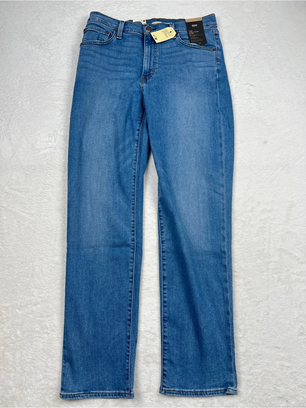 NWT Levi’s 722 High Rise Slim Jeans Women’s 31x31 True Blue Mid Stretch Denim